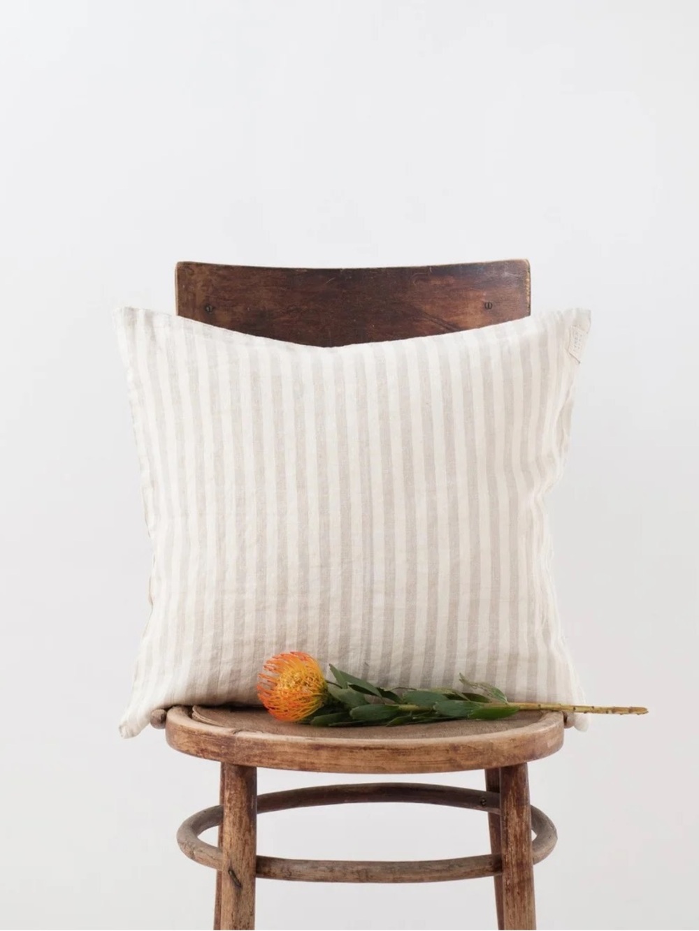 NWT Linen Tales- Striped Linen Throw Pillow - 20X20